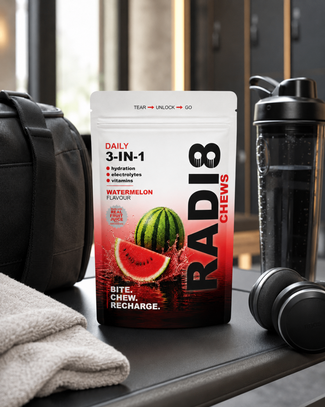 Radi8 Chews — Gym bag